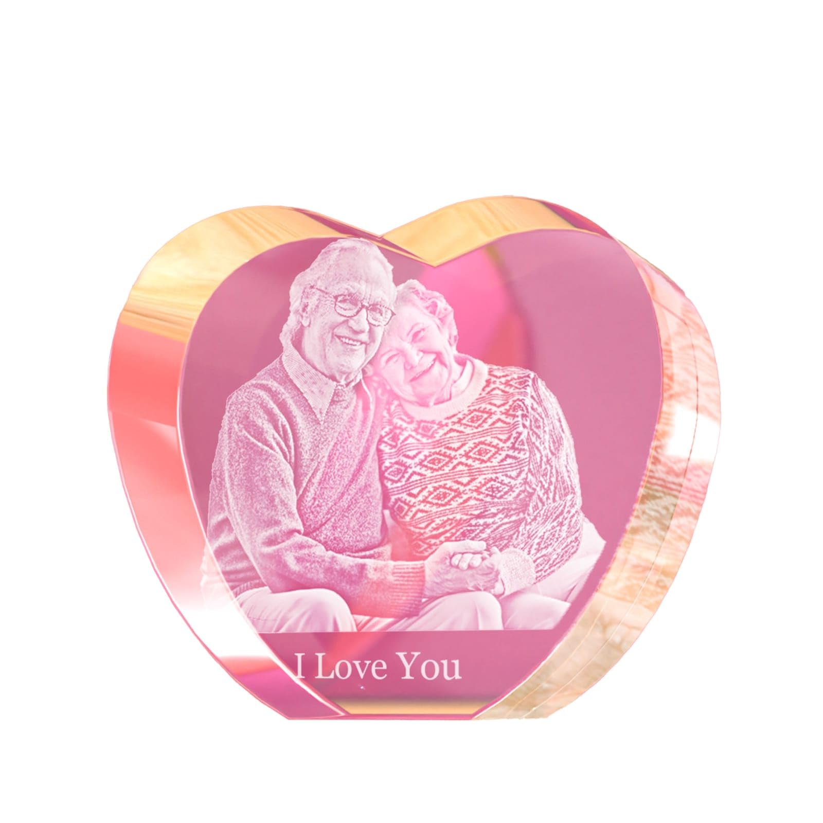Personalized 3D Crystal Photo Gift - Custom Laser Engraved Heart Keepsake for Christmas, Birthday & Anniversaries | Perfect for Mom, Dad, Men & Women | Unique Memorial Present for Home & Office Decor