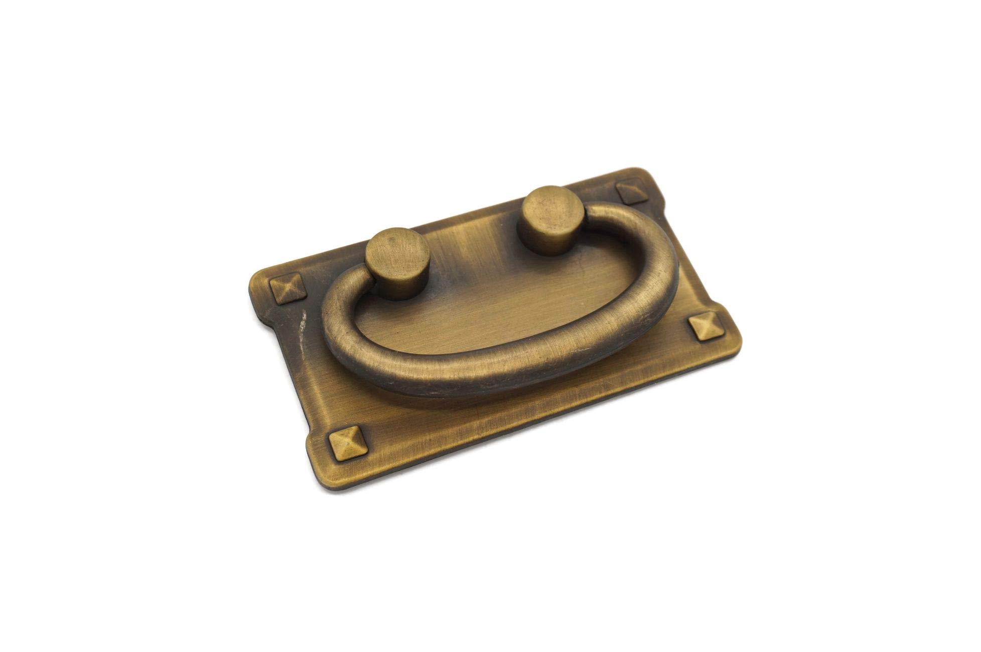 Vintage Mission Style Cabinet Pulls - Antique Brass Finish, Large Arts and Crafts Cabinet Hardware for Kitchen, Bathroom & Furniture Restoration