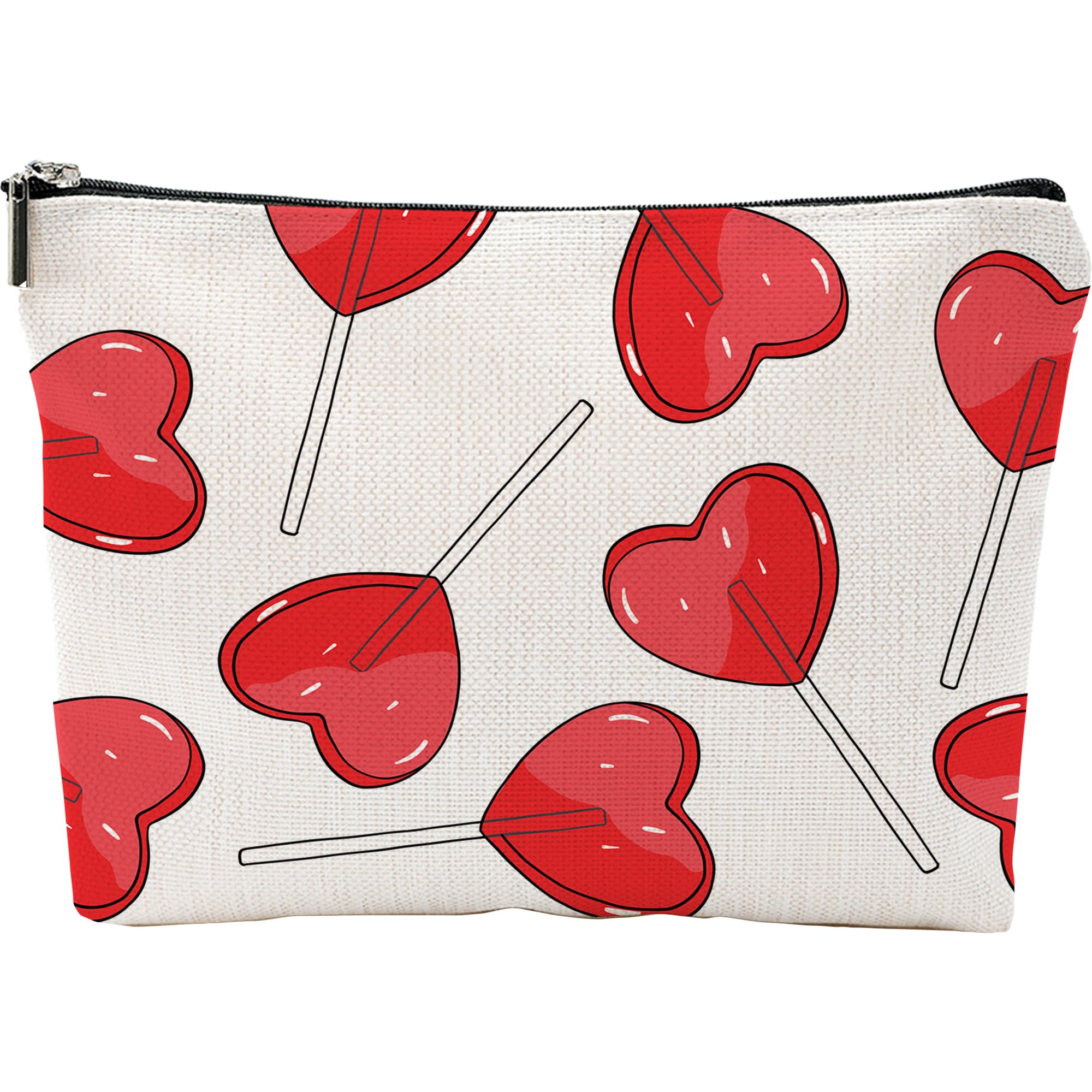 Women's Makeup Bag Organizer - Heart Print Cosmetic Pouch for Travel & Gifts