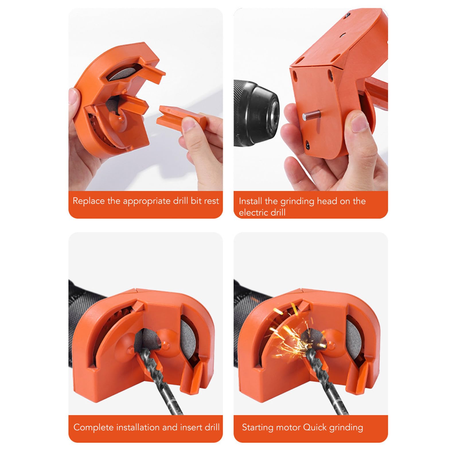 Sanpyl Electric Drill Bit Sharpener - 3 Flute Portable Grinding Tool for Hardened Steel, Carbide & Cobalt Bits | Perfect for DIY Projects, Metalworking & Home Workshop Use