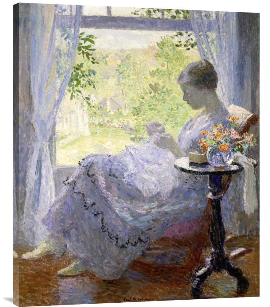 Gari Melchers 'Young Woman Sewing' Gallery Wrap Canvas Art Print - Premium Giclee Wall Decor for Living Room, Bedroom & Office