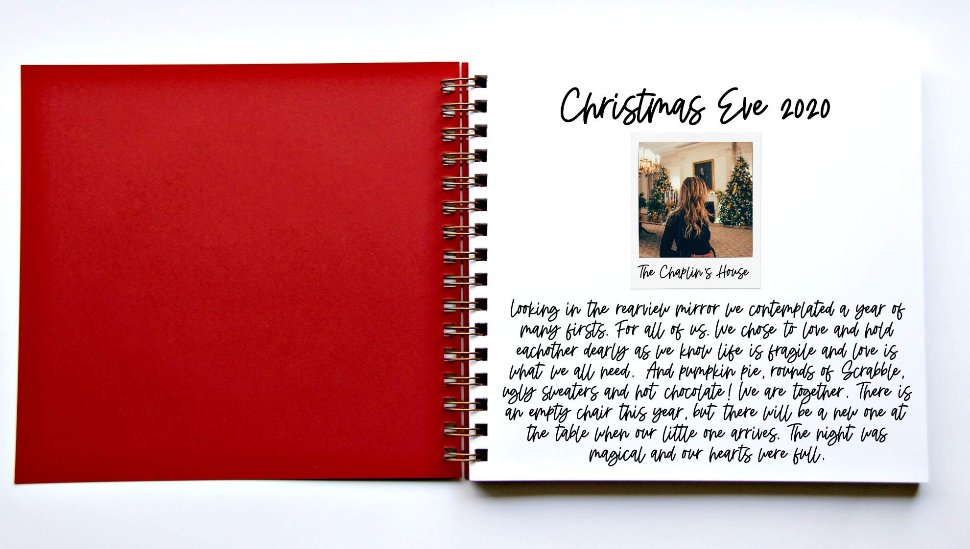 Christmas Memory Scrapbook Album - 8.5x8.5 Gold Foil Keepsake with 90 Blank Pages, Red & Gold Holiday Family Photo Book for Christmas Traditions, Gift Giving, and Yearly Holiday Memories
