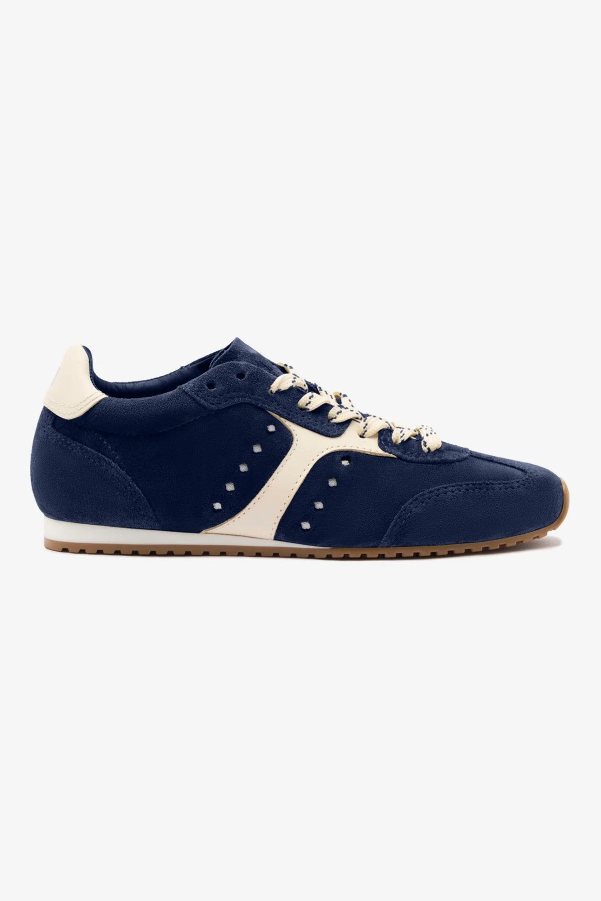 Stella Women's Sneakers in Navy Suede & Ivory Leather - Comfortable Casual Walking Shoes for Everyday Wear, Gym, and Travel