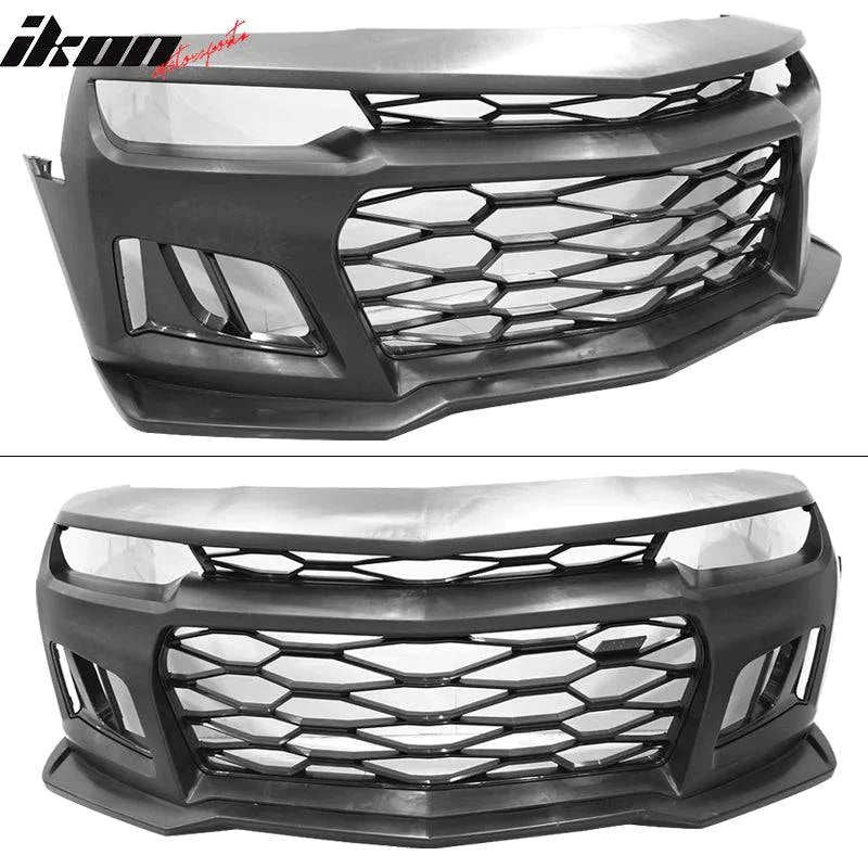 2014-2015 Chevy Camaro ZL1 Style Front Bumper with DRL Fog Lights & Headlamps | Replacement Bumper for Chevy Camaro | Perfect for Car Upgrades & Street Racing