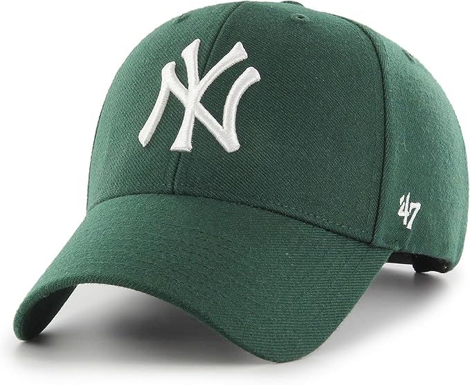 New York Yankees 47 Brand Cleanup Adjustable Baseball Cap - Dark Green for Men & Women, Perfect for Games, Outdoor Sports & Casual Wear