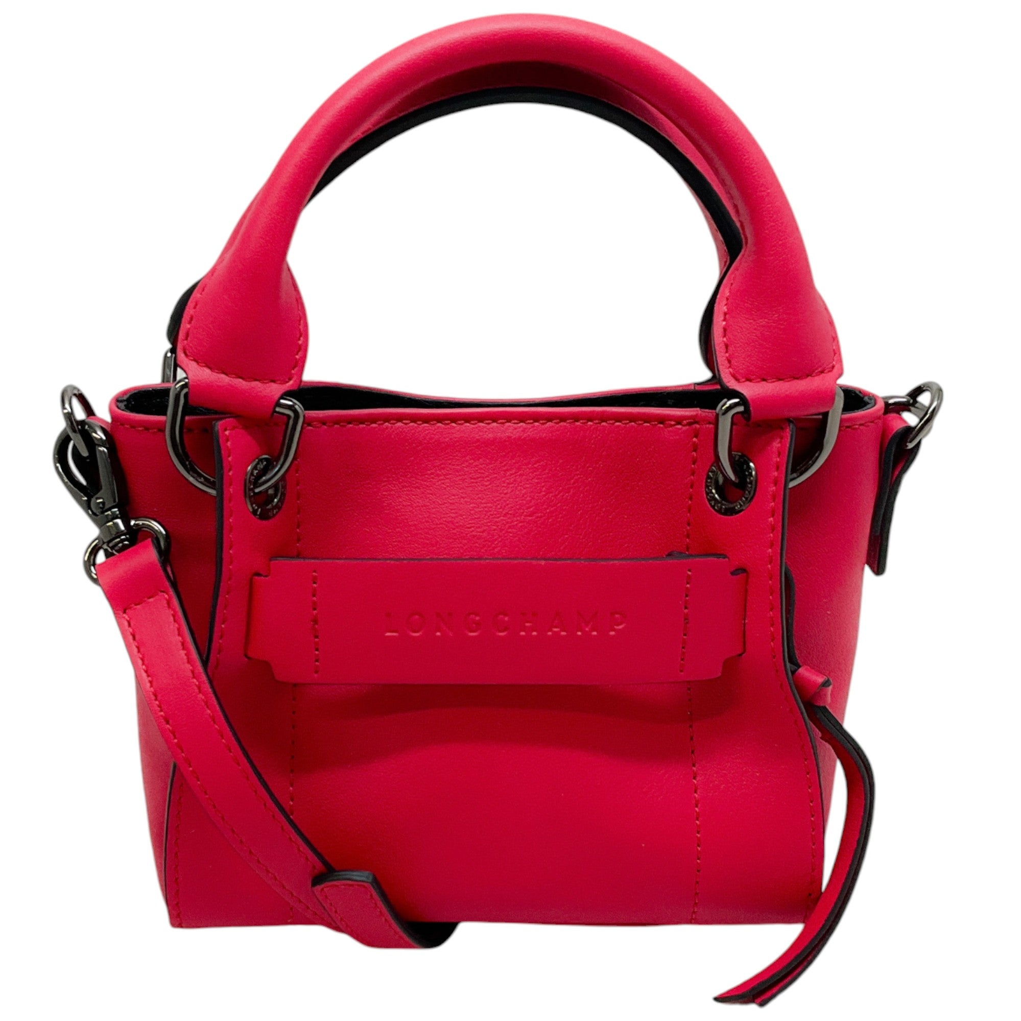 Longchamp Hot Pink Leather Extra Small 3D Crossbody Bag for Women | Fashionable Mini Shoulder Purse | Perfect for Date Night, Travel & Everyday Use