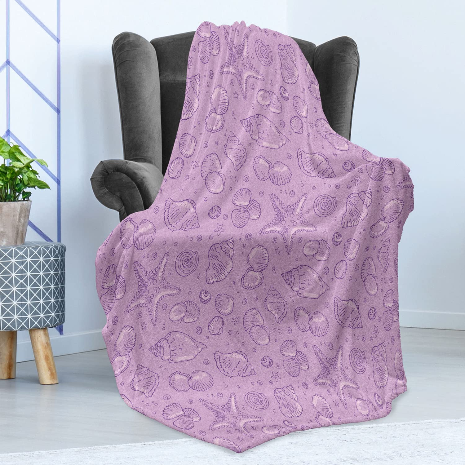 Ambesonne Ocean Themed Fleece Throw Blanket - 60
