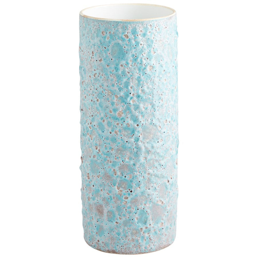 Cyan Design 10935 Sumba Vase - Mottled Pale Blue Ceramic Vase, Medium Size - Perfect for Home Decor, Wedding Centerpieces & Boho Chic Interiors