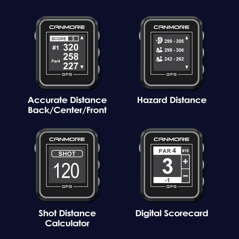 CANMORE H300 Handheld GPS Golf Rangefinder - Accurate Shot Distance & Yardage Measurement with 41,000+ Preloaded Worldwide Golf Courses - Magnetic Clip for Golf Cart - Perfect Golf Accessory for Practice & Tournament Play