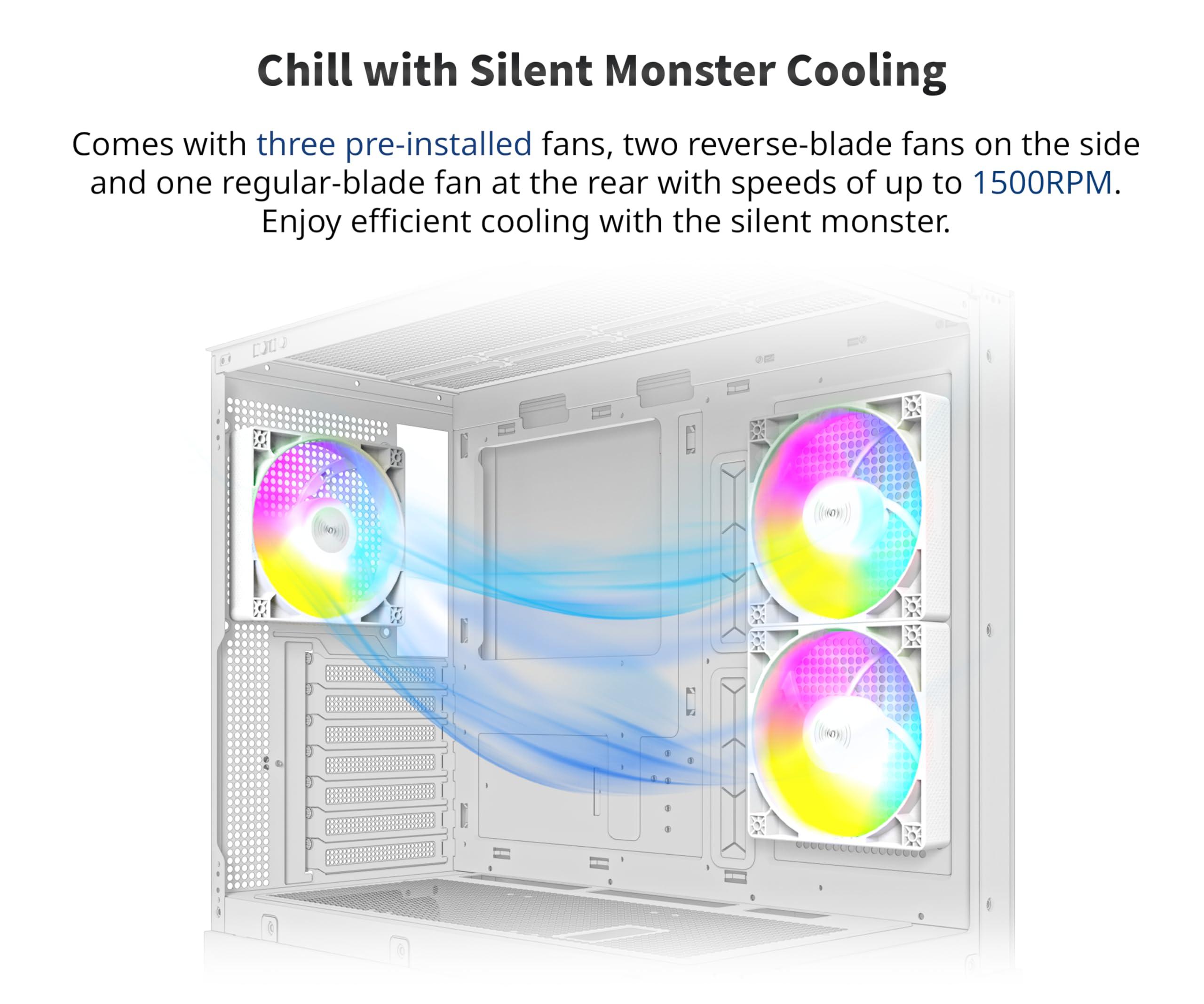 MONTECH XR ATX Mid-Tower PC Gaming Case - 3 x 120mm ARGB PWM Fans, Dual Tempered Glass Panels, Wood-Grain I/O, Supports RTX 4090 GPU & 360mm Radiator (White) - Perfect for High-End Gaming Rigs & Custom Water Cooling Builds