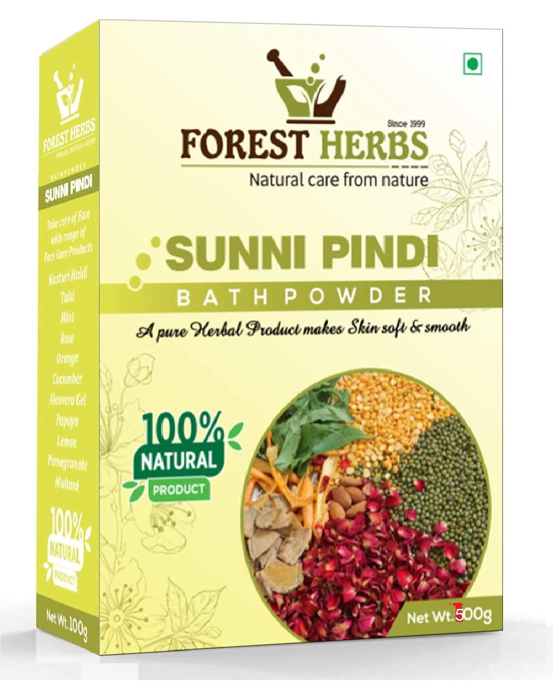 Metrol The Forest Herbs Natural Care From Nature Sunnipindi Herbal Nalangu Maavu Bath Powder - 500g Skin Lightening & Tan Removal Ubtan, Revitalizing Ayurvedic Scrub for Glowing Skin | Perfect for Spa Day & Bridal Beauty Rituals