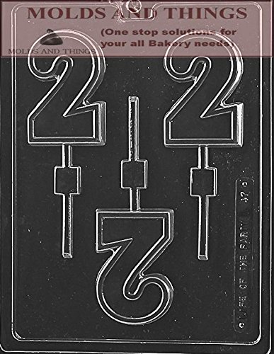 Number 2 Chocolate Candy Mold - Two (2) Digit & Letter Candy Molds for 2nd Birthday Parties - Includes Copyrighted Molding Instructions - Perfect for DIY Chocolate Treats, Cake Decorations & Party Favors