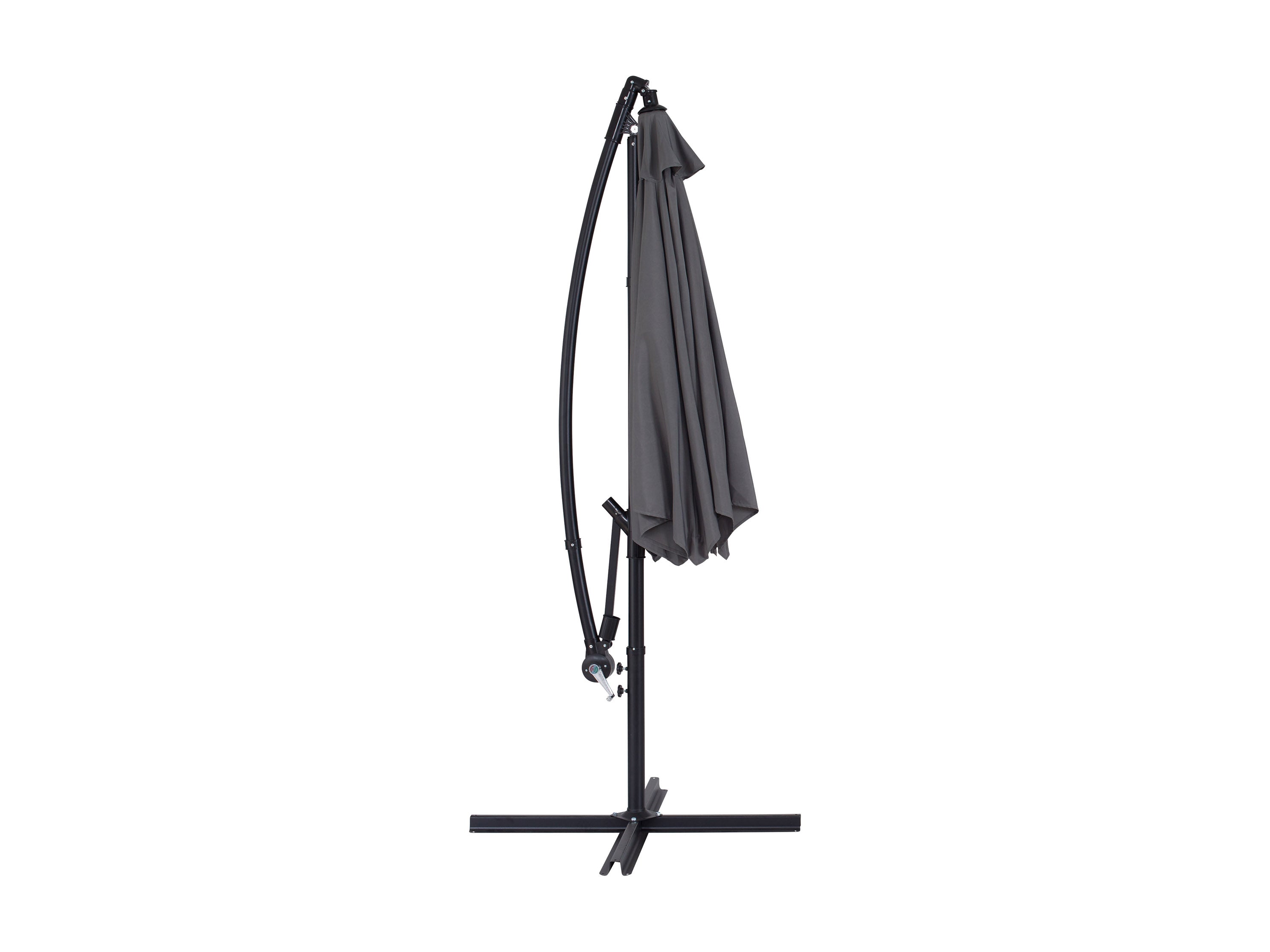 9ft Grey Cantilever Umbrella - Outdoor Patio Sun Shade with Adjustable Tilt for Poolside, Garden, and Backyard Relaxation