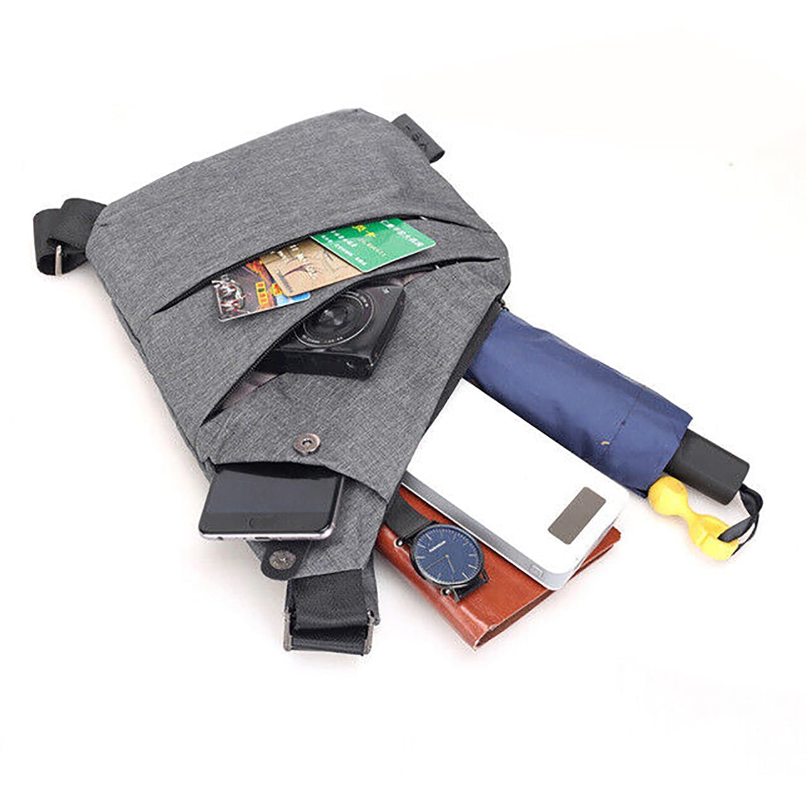 Anti Theft Travel Sling Bag - Lightweight Crossbody Shoulder Bag with RFID Blocking for Men & Women (Blue, Right Shoulder) - Perfect for Commuting, Hiking & International Travel