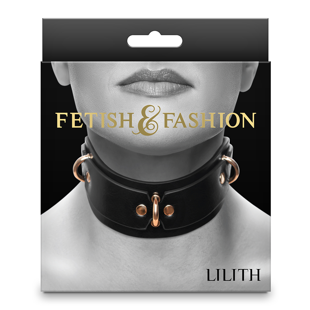 Fetish & Fashion Lilith Curved Faux Leather Posture Collar - Gothic BDSM Accessory for Role Play, Cosplay, and Fashion Statement