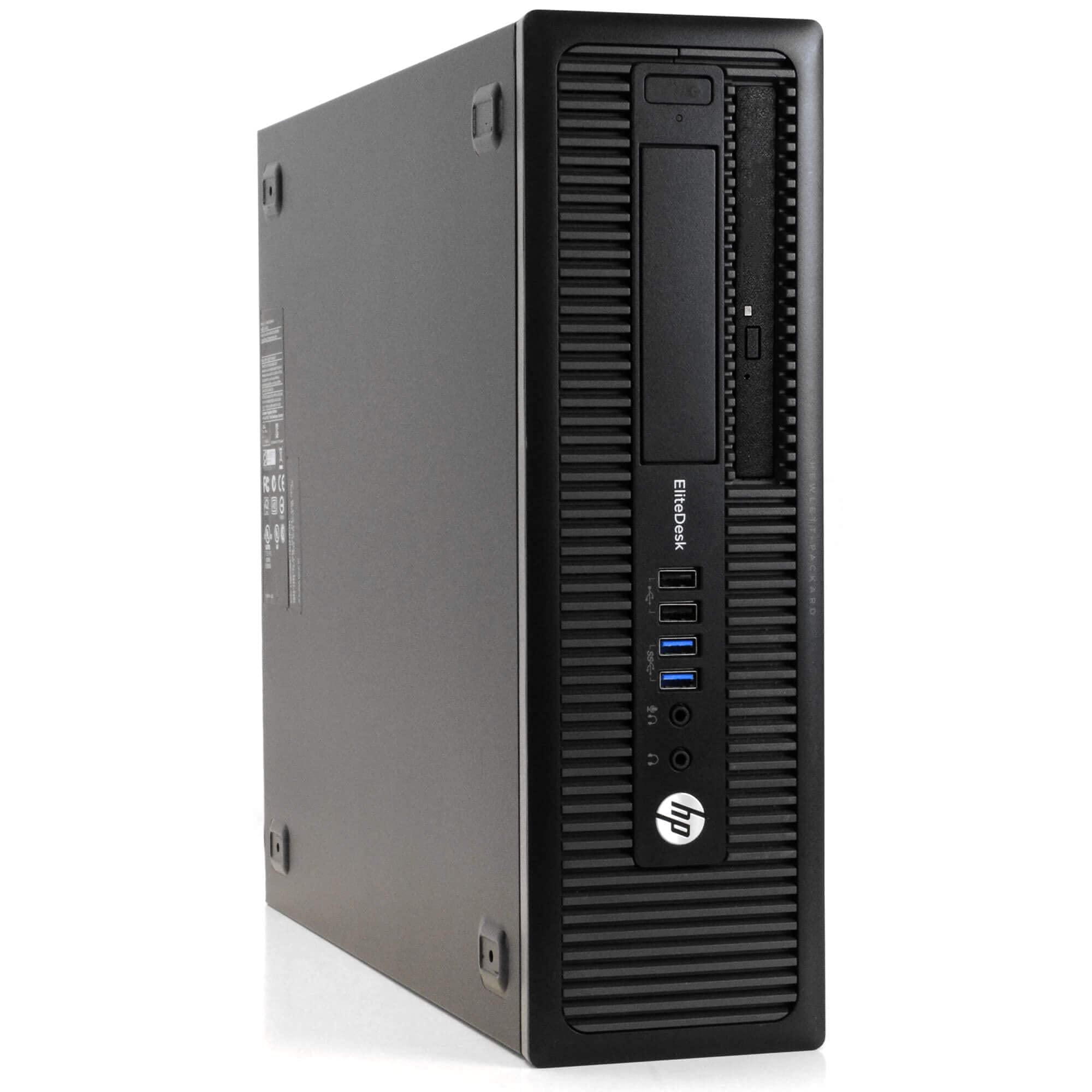 HP EliteDesk 800G1 Business Desktop Computer - Intel Quad Core i5 Processor, 16GB DDR3 RAM, 1TB HDD, DVD-ROM, Windows 10 Pro, Webcam & 24