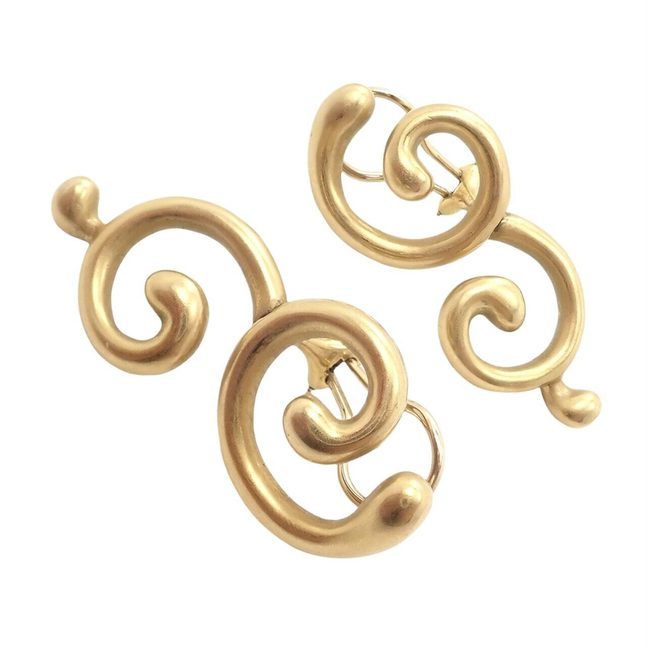 Authentic Vintage Angela Cummings 18K Yellow Gold Curl Earrings - Rare Collectible Jewelry for Women, Perfect Gift for Anniversary & Special Occasions