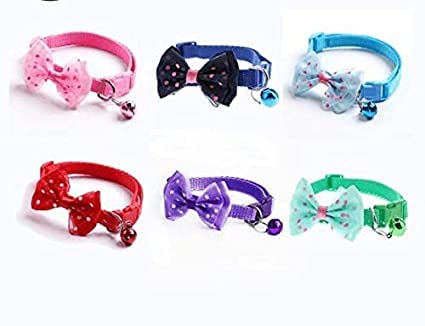 SR VISION Dog Collar with Bell & Bow Tie - Adjustable Cute Safety Collar for Puppies & Small Dogs (Multiple Colors) - Perfect for Daily Walks, Pet Photos & Special Occasions