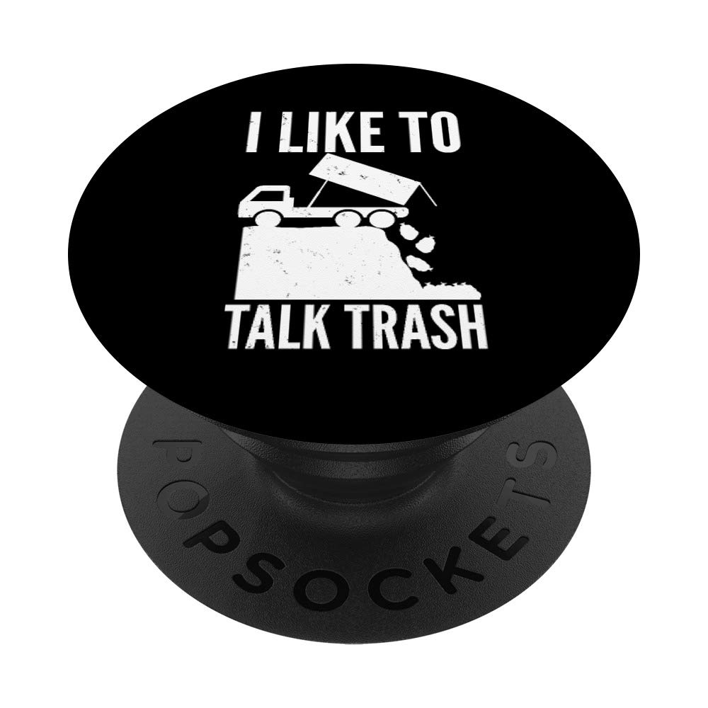 Funny Garbage Truck & Sanitation Worker PopSockets Swappable PopGrip - I Like To Talk Trash Design | Perfect for Waste Management Workers, Truck Enthusiasts & Humor Lovers