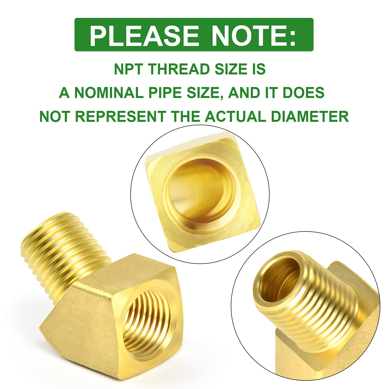TAISHER 2PCS 45 Degree Barstock Street Elbow, 1/2 Inch NPT Male to Female Brass Pipe Fitting - Perfect for Plumbing, HVAC, and Industrial Applications