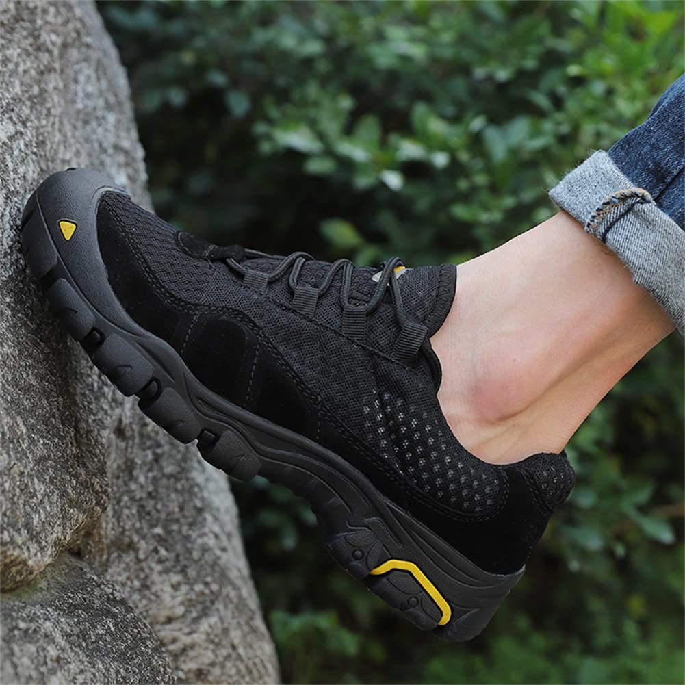 GEXECEUSS Men's Breathable Non-Slip Hiking Boots - Lightweight Low-Top Leather Sneakers for Trekking, Trail Walking & Outdoor Adventures - Perfect for Camping, Hiking and Daily Wear