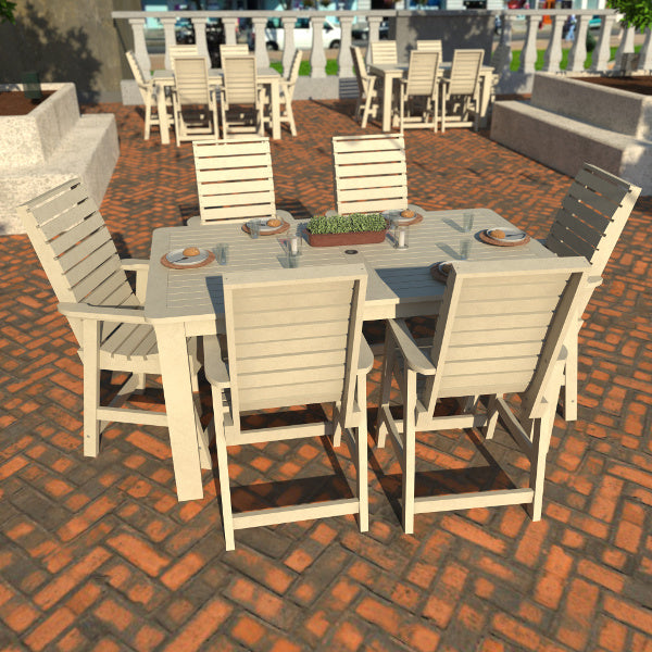 Glennville 7-Piece Counter Height Dining Set - Modern Kitchen & Breakfast Nook Table with Chairs for Small Spaces