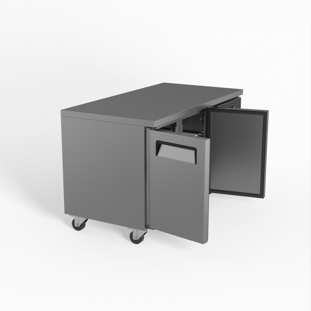 AG 2-Door Commercial Worktop Refrigerator - 700mm Depth Under Counter Fridge for Restaurants, Bars & Kitchens | Energy Efficient Stainless Steel Freezer