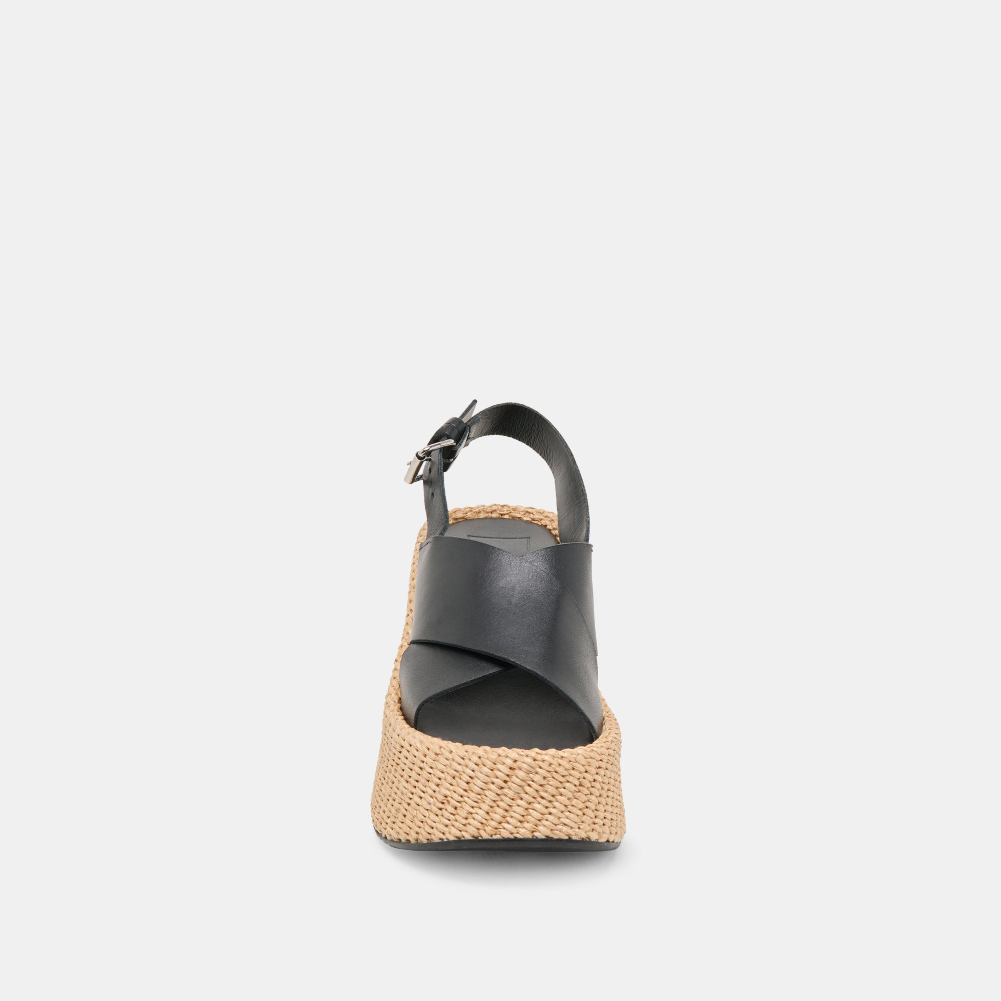 SKYLAR Women's Black Leather Wedge Sandals - Comfortable & Stylish for Casual Outings, Work, and Summer Fashion