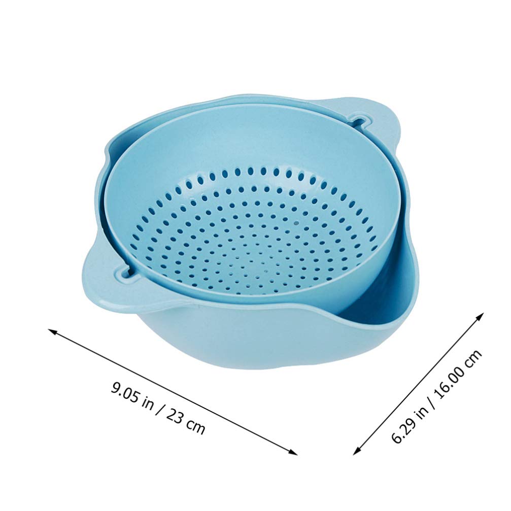 Blue Silicone Colander Strainer Bowl - Swivel Drainer for Washing Veggies, Pasta, and Fruits | Durable Plastic Kitchen Strainer for Noodles, Salad, and Fresh Produce | Perfect for Cooking, Meal Prep, and Healthy Eating