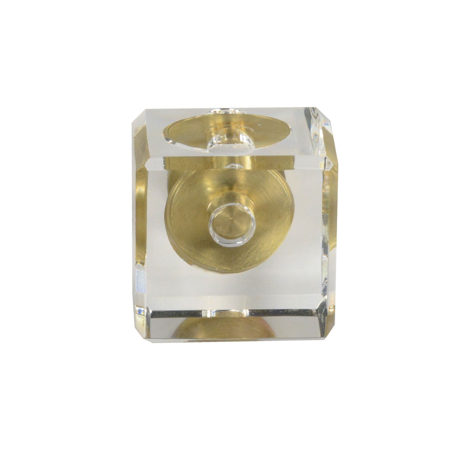 CKP #G-80 Elegant Clear Glass Cabinet Knobs with Satin Brass Base - 25mm (1 Inch) - 10 Pack - Perfect for Kitchen Cabinets, Dressers & Furniture Hardware Upgrade