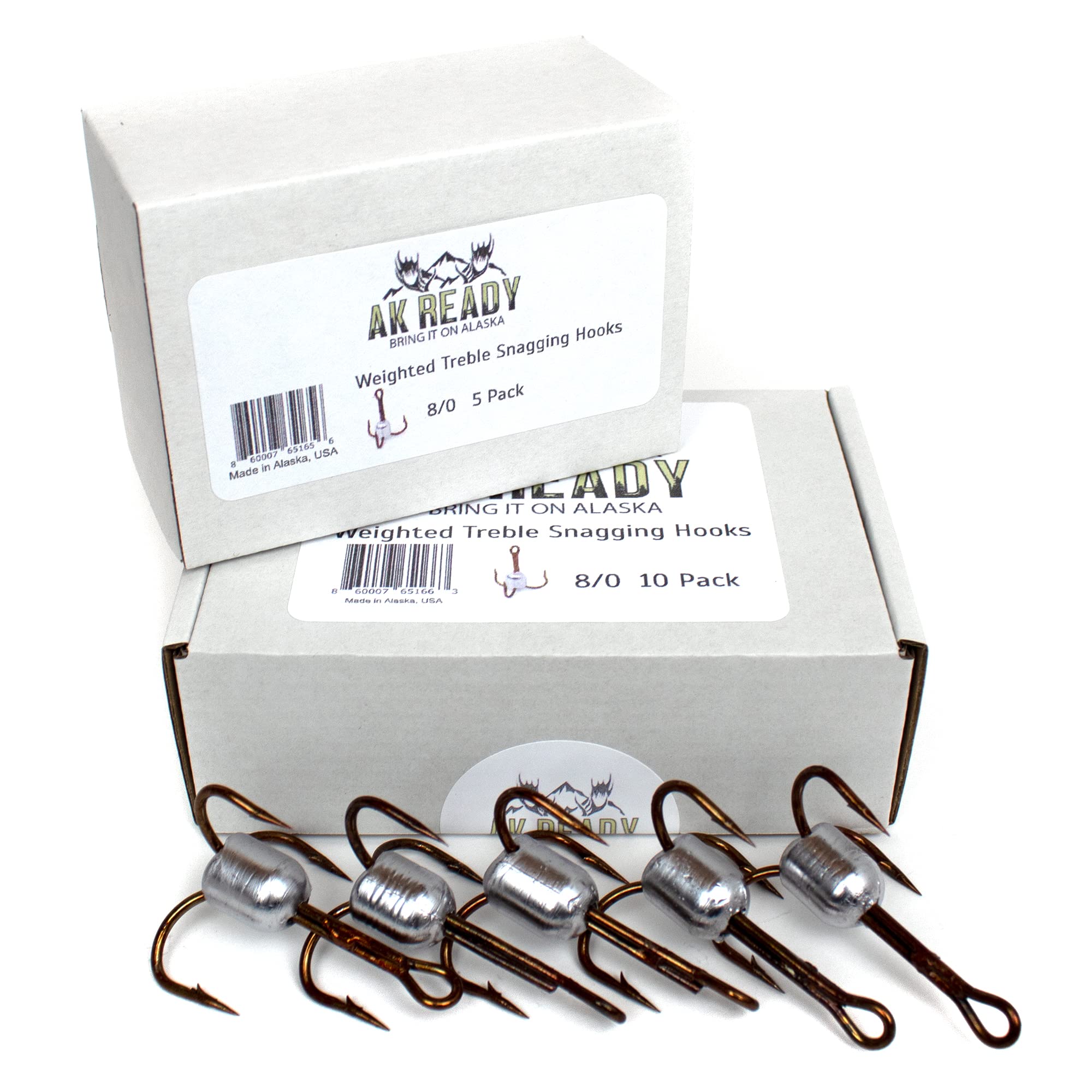 **Mustad Weighted Treble Hooks 8/0 - Premium Salmon & Bunker Snagging Hooks for 2023 - Ideal for River Fishing & Saltwater Angling**