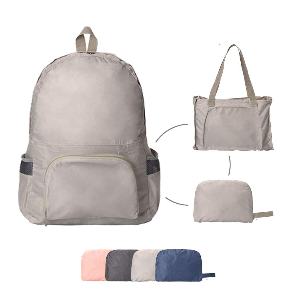 Foldable Lightweight Durable Travel Backpack - Water-Resistant Packable Daypack for Hiking, Camping & Airplane Carry-On (Beige) | Perfect for Outdoor Adventures & Daily Commute