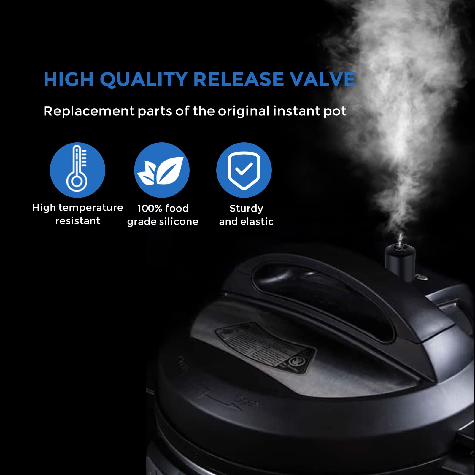 Instant Pot Replacement Parts - Steam Release Handle & Valve for Duo Nova, Duo Gourmet 6 qt, DUO CRISP AF 8, Ultra 3/6/8 qt, Viva 6 Quart - Pressure Cooker Accessories for Safe & Easy Cooking at Home