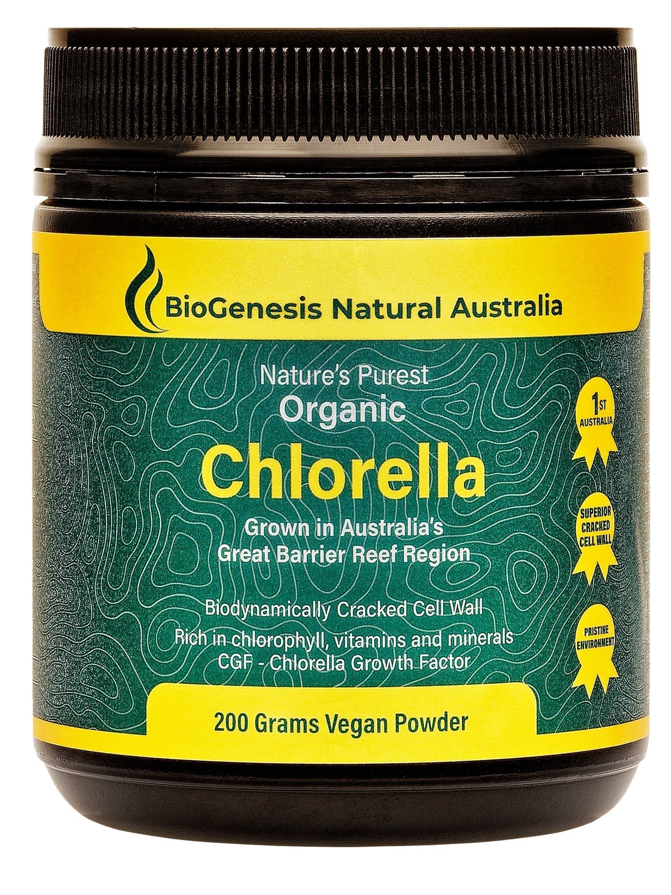 Biogenesis Australian Organic Chlorella Powder 200g - Premium Superfood for Detox, Energy Boost & Immune Support | Perfect for Smoothies, Juices & Wellness Routines