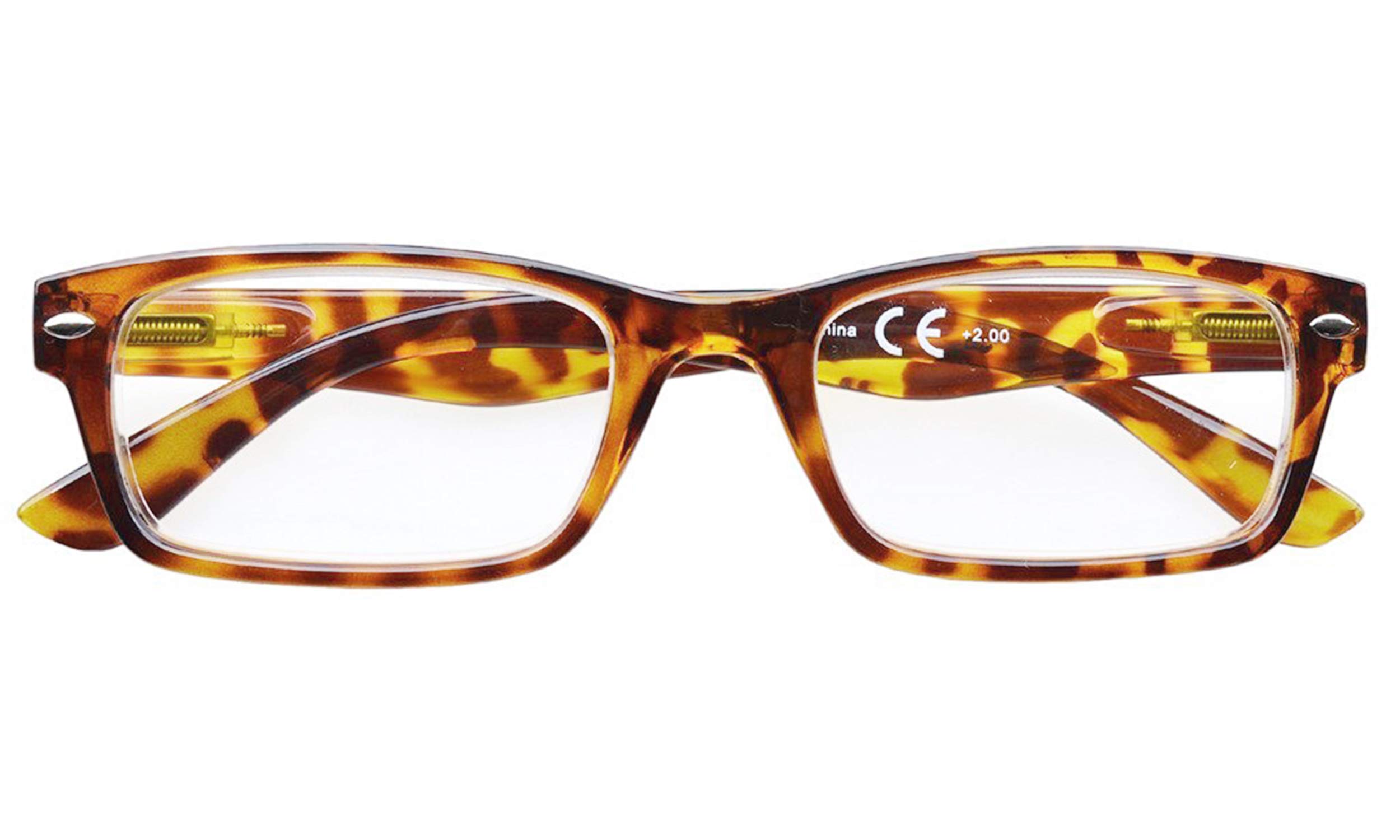 Classic Reading Glasses with Spring Hinges - Lightweight Comfortable Readers for Women & Men | Perfect for Reading Books, Using Phones & Computer Work
