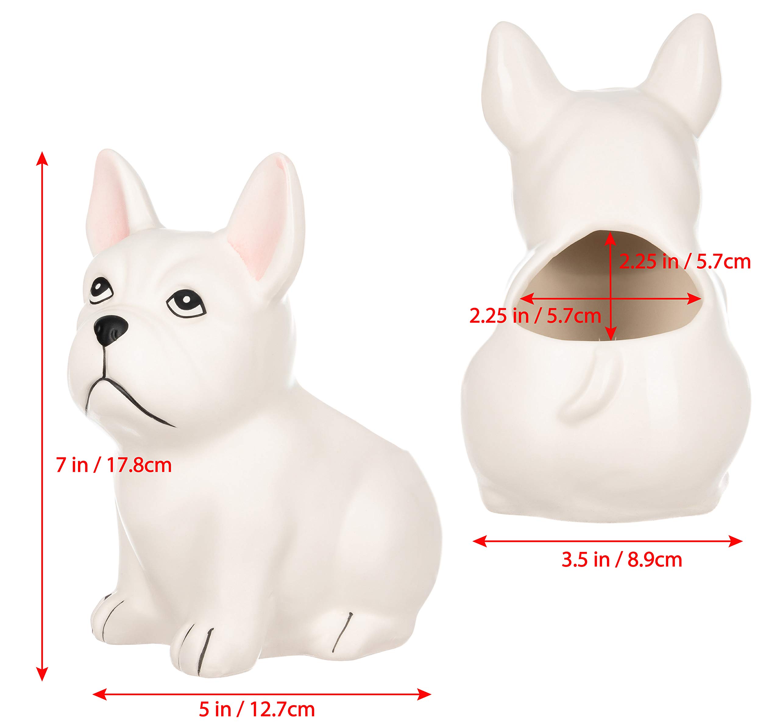 Cute Bulldog Succulent Planter - Ceramic Animal Flower Pot for Indoor Plants | Home Office Desk Decor, Gift for Plant Lovers