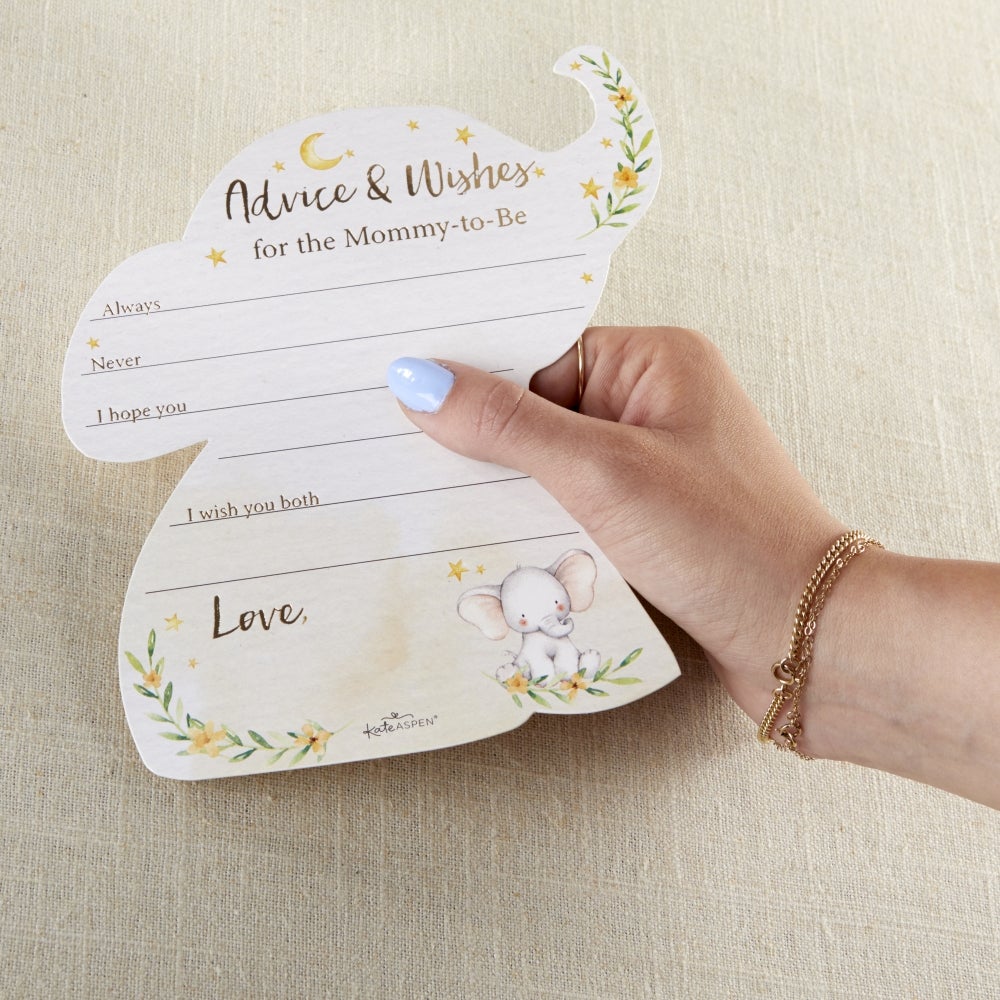 50-Pack Elephant Baby Shower Advice Cards & Fun Baby Shower Games - Perfect for Gender Reveal Parties & New Mom Celebrations