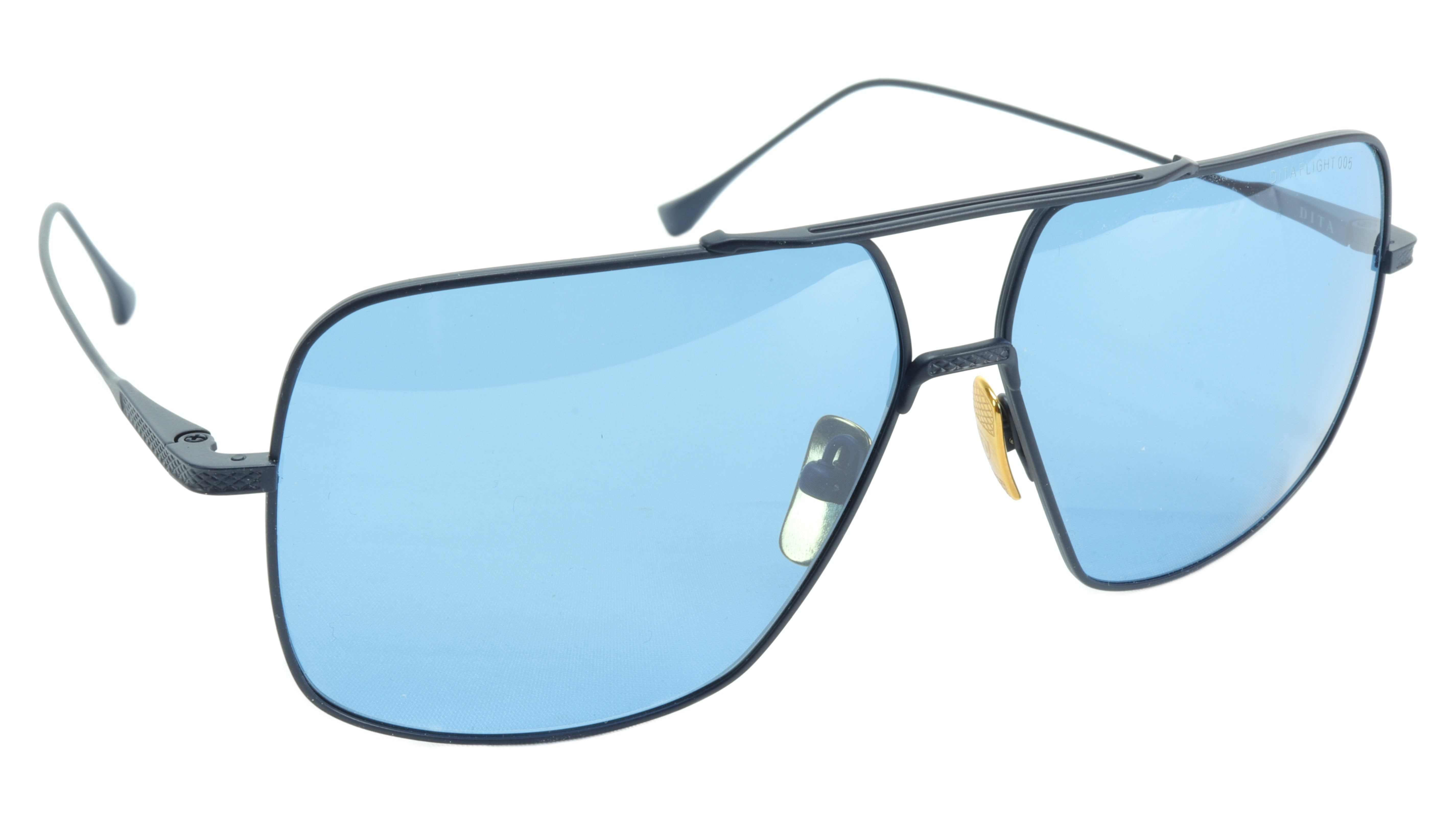 DITA Flight 005 Sunglasses 7805 E NVY Titanium Aviator Navy Blue Japan 61-11-144 50mm - Premium Polarized UV Protection for Driving, Travel & Outdoor Activities