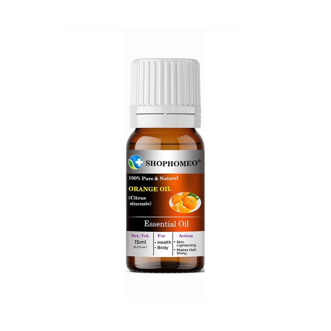Shophomeo® 100% Pure & Natural Orange Essential Oil 15ml - For Hair Growth, Skin Care, Aromatherapy, Massage, Diffuser & DIY Beauty Recipes | Perfect for Relaxation, Stress Relief & Home Spa