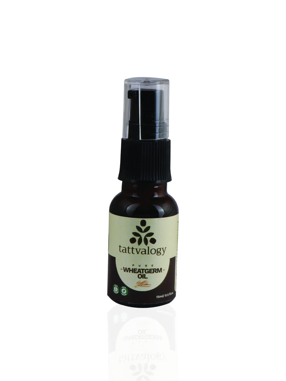 Tattvalogy Cold Pressed Wheatgerm Carrier Oil - 100% Pure Organic Wheat Germ Oil for Skin & Hair Care - Treats Dry Skin, Hair Loss & Anti-Aging - Natural Moisturizer for Face, Body & Scalp - 15ml Bottle for DIY Beauty & Massage Therapy