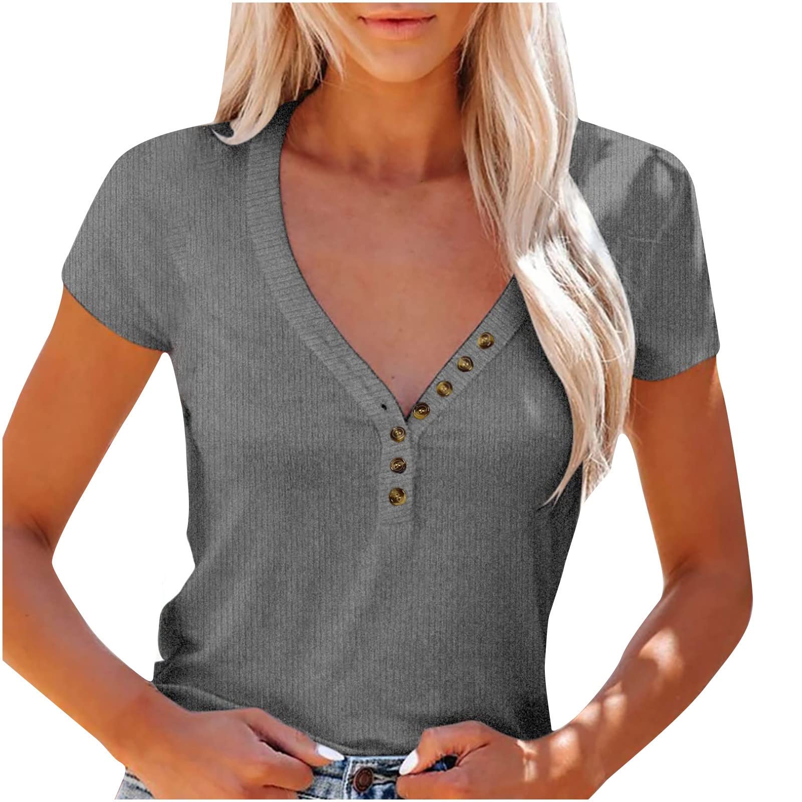 Women's 2022 Summer Casual T-Shirts - Flowy Short Sleeve Shirts, Loose Fit Tops for Everyday Wear | Perfect for Beach, Shopping & Vacation Outfits