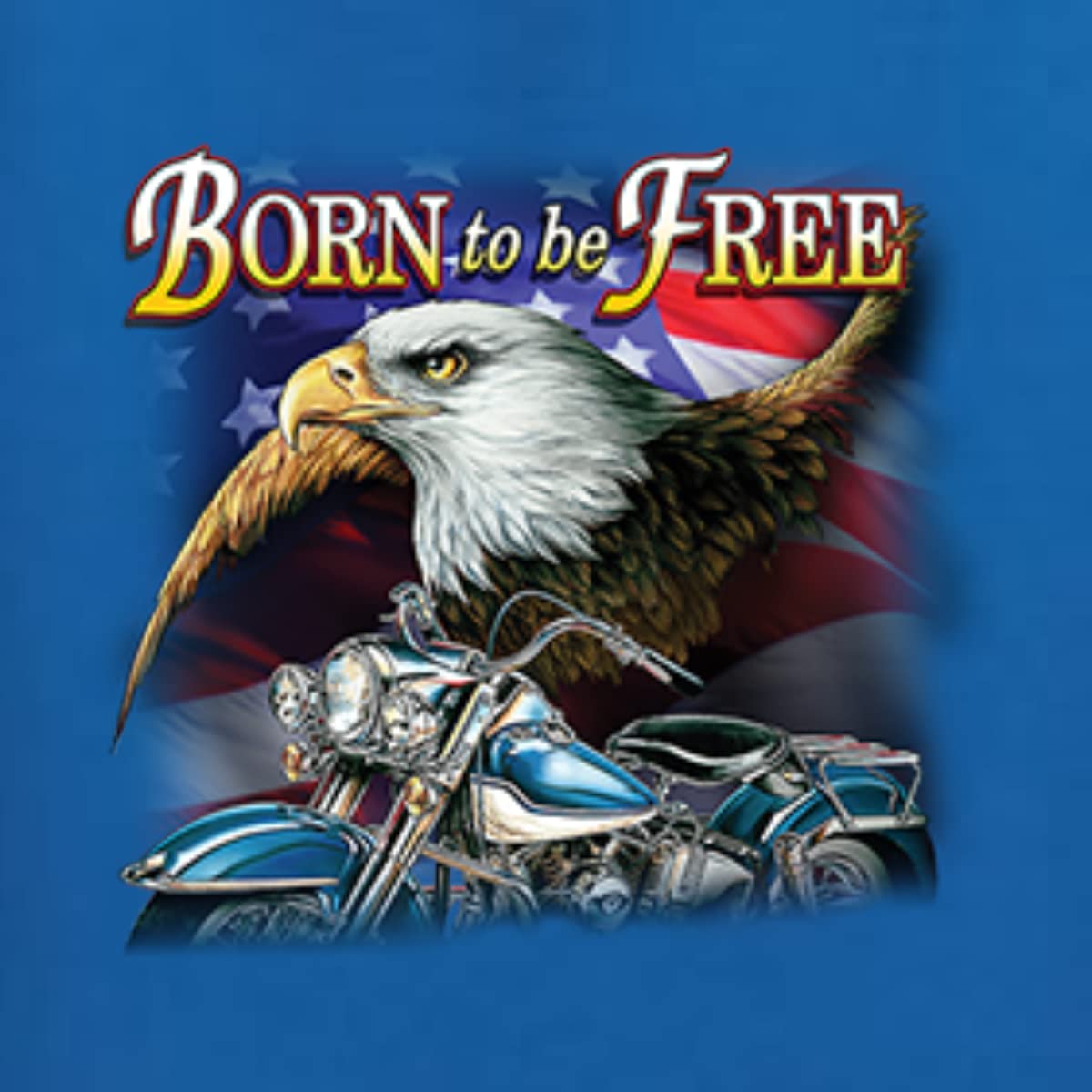 Wild Bobby Born to Be Free Bald Eagle & American Flag Graphic Sweatshirt - Unisex Crewneck Pullover for Cars & Trucks Enthusiasts - Perfect for Road Trips, Patriotic Events & Casual Wear