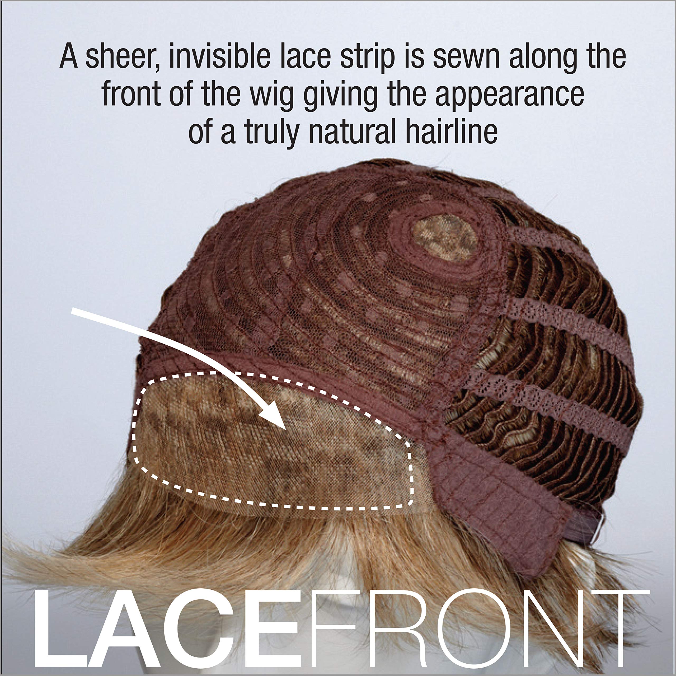 Paula Young Becky Lace Front WhisperLite Wig - Monofilament Part Curly Human Hair Wig with Multi-Tonal Blonde, Silver, Brown & Red Highlights | Perfect for Daily Wear, Cosplay & Special Occasions