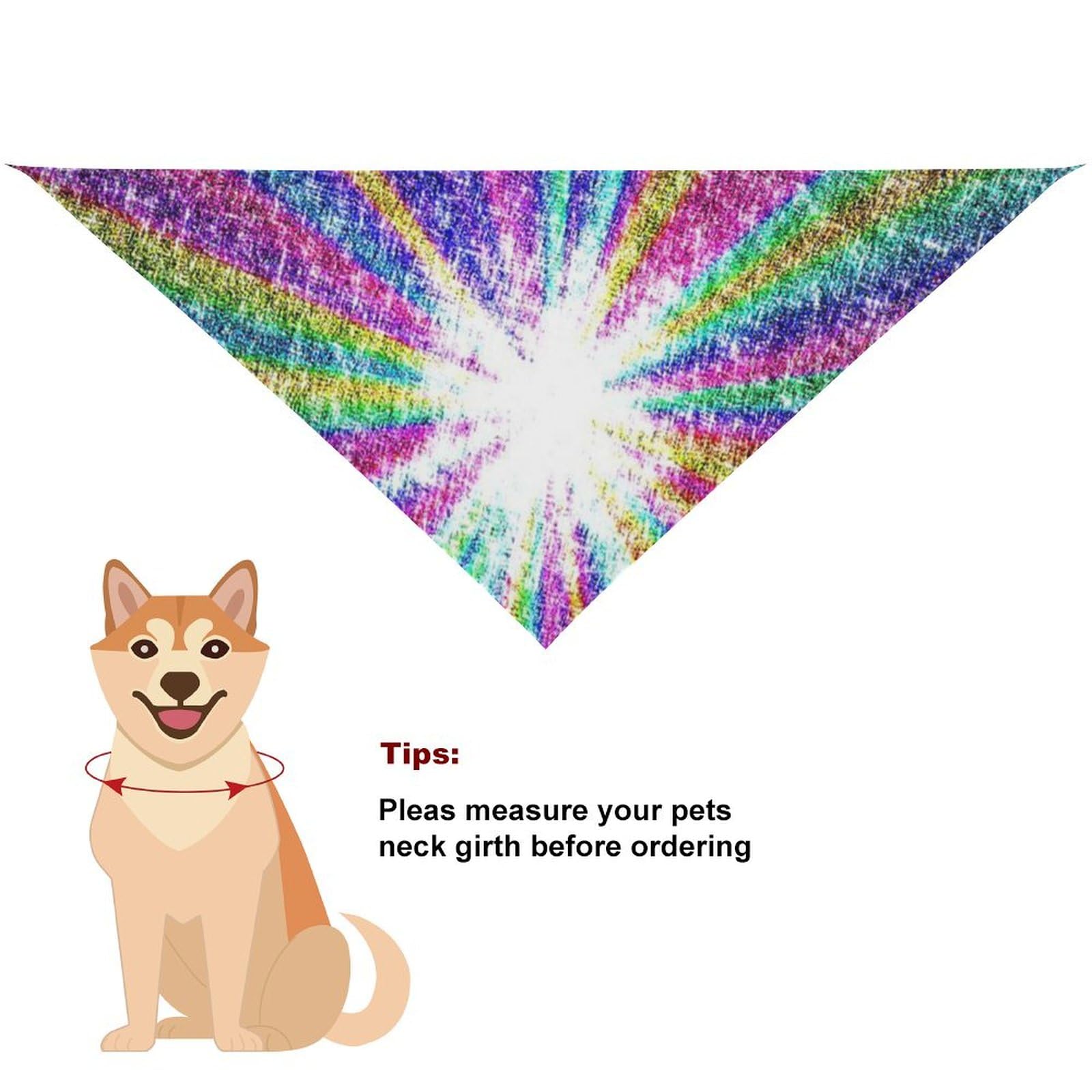 Sparkling Rainbow Dog Bandanas - Cute Pet Scarf & Bib for Small Medium Large Dogs & Cats - Perfect Christmas Thanksgiving Gift & Party Accessory for Pets
