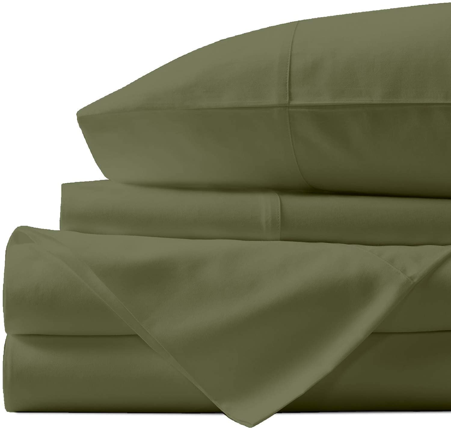 Twin Size Sheet Set 100% Cotton 4-Piece Luxury Bed Sheets - Soft Sateen Weave, Deep Pockets, Breathable & Cooling - Wrinkle-Free Hotel Quality Bedding for Comfortable Sleep - Perfect for Guest Rooms, Dorms & Cozy Bedrooms