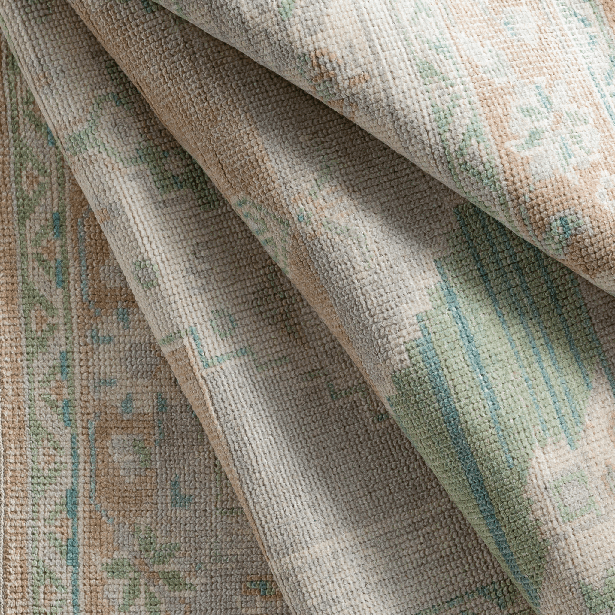 Anadolu Beige & Seafoam Wool Blend Area Rug - Soft & Durable Handmade Carpet in Multiple Sizes (5x7, 8x10) - Perfect for Living Room, Bedroom & Home Decor