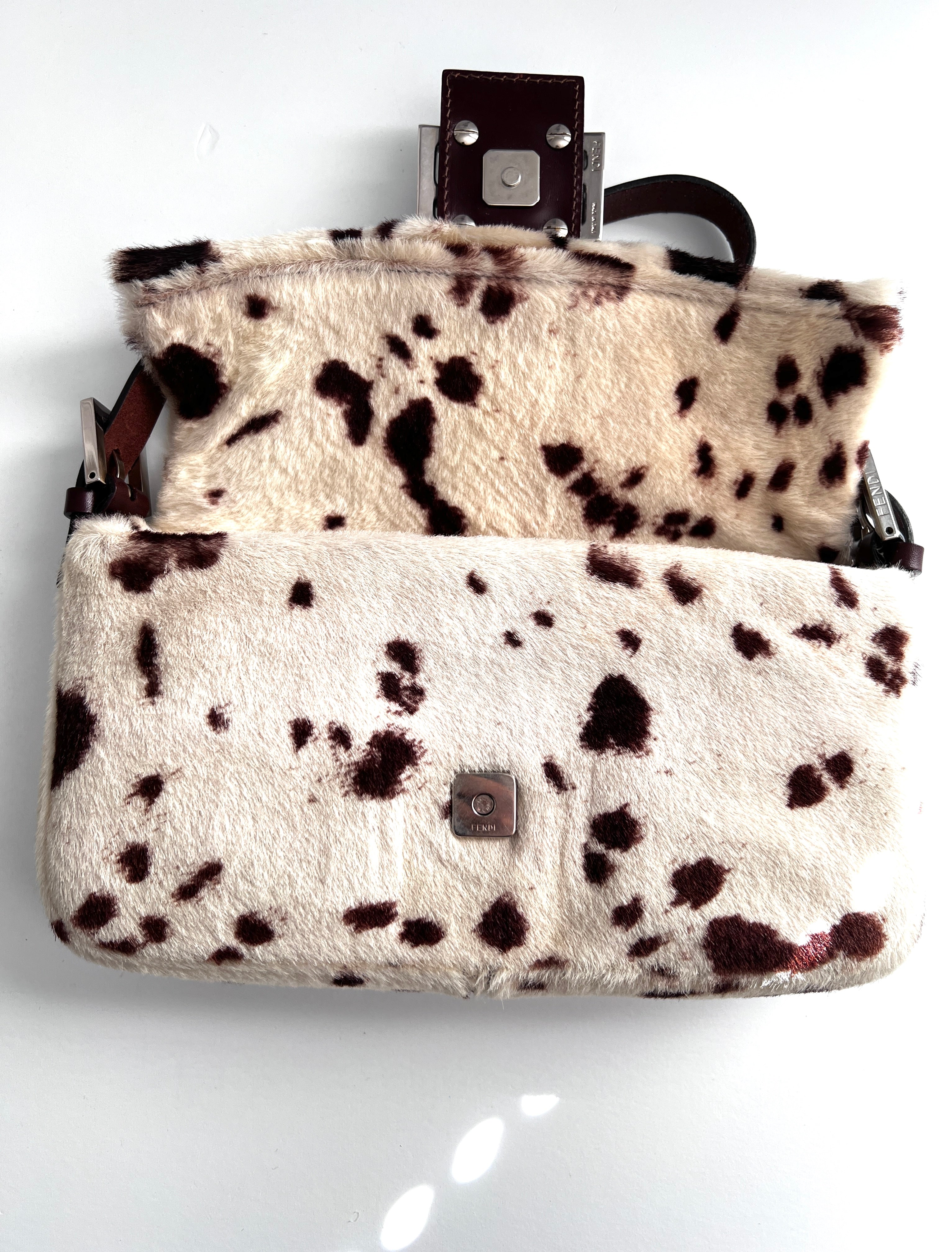 Vintage Fendi Leather Baguette Bag - Genuine Cowhide Designer Shoulder Purse for Women | Perfect for Date Night, Parties & Special Occasions