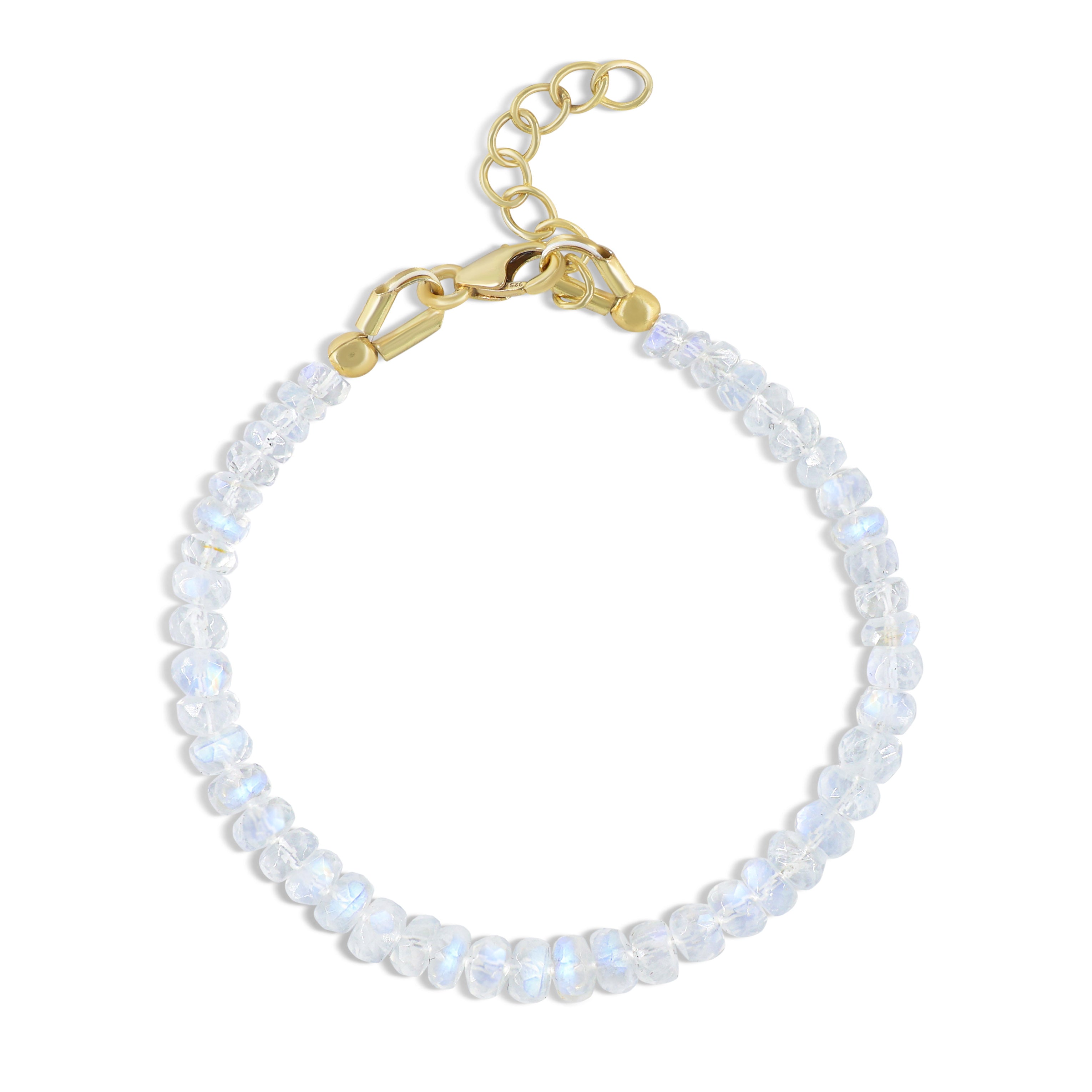 Elegant White Moonstone Faceted Beaded Bracelet for Women - Perfect for Yoga, Meditation & Boho Fashion Accessories