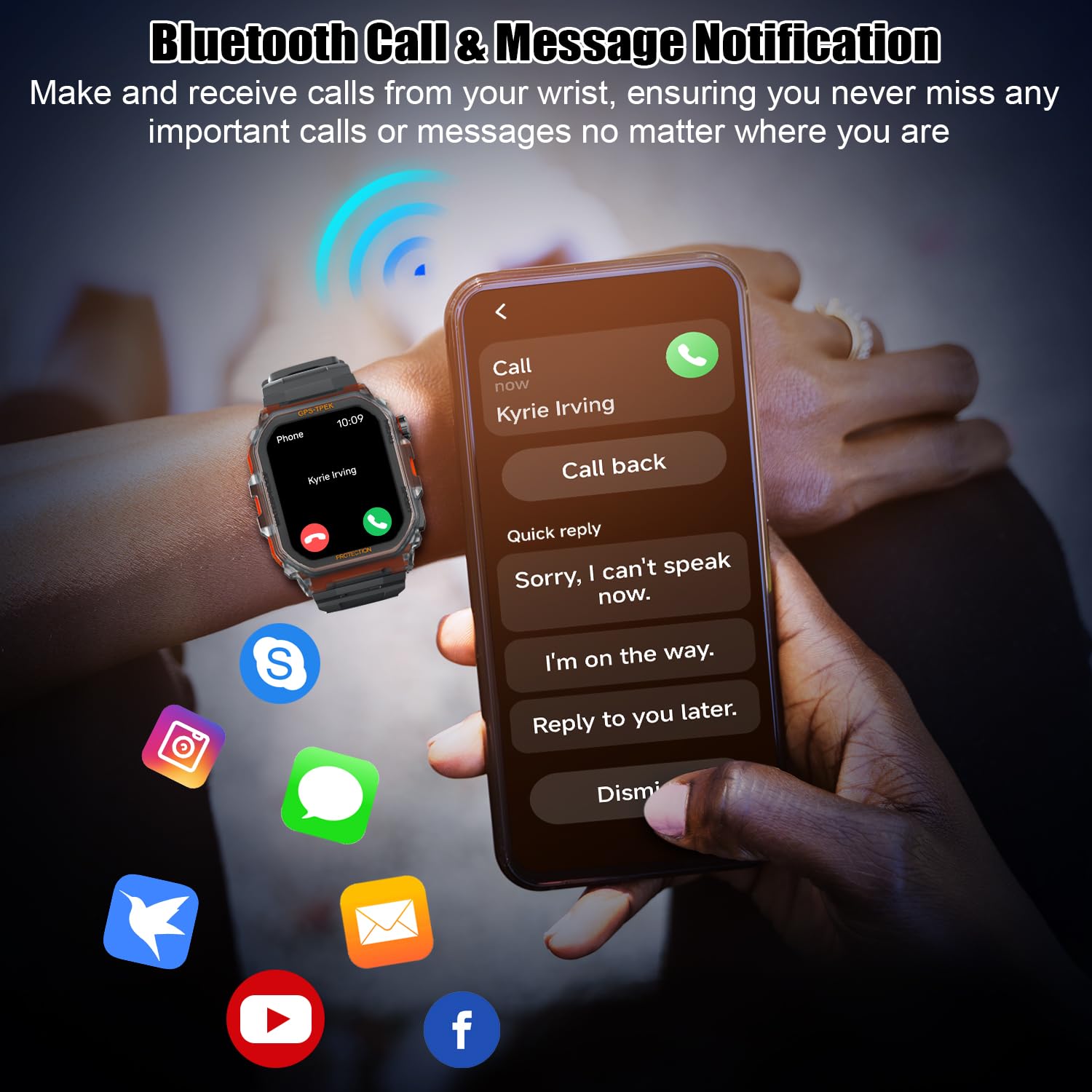 Military Smart Watch for Men - 1.75