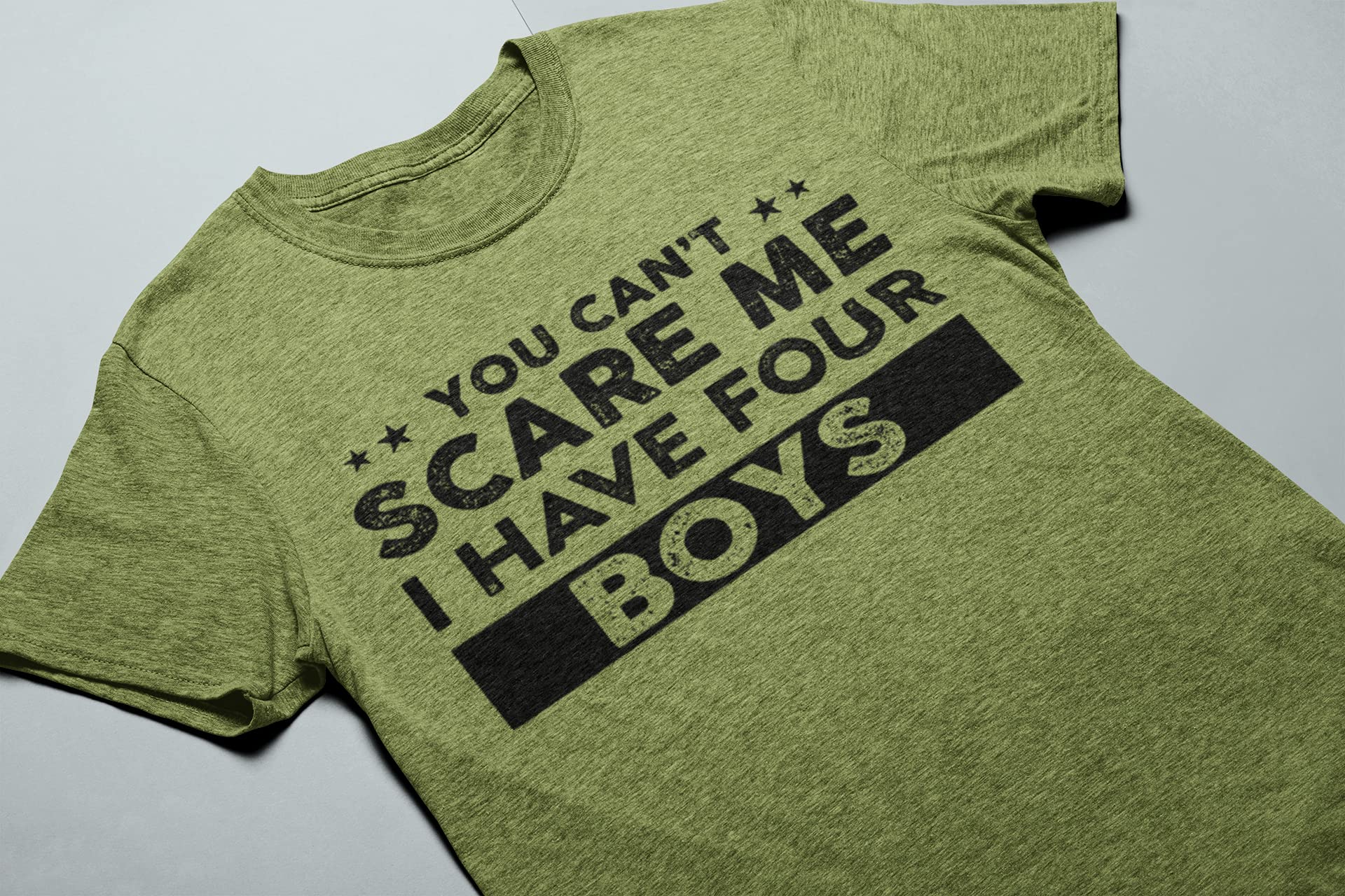 Funny Dad T-Shirt - 'You Can't Scare Me I Have Four Boys' Humorous Gift for Fathers - Perfect for Father's Day, Birthday & Family Gatherings